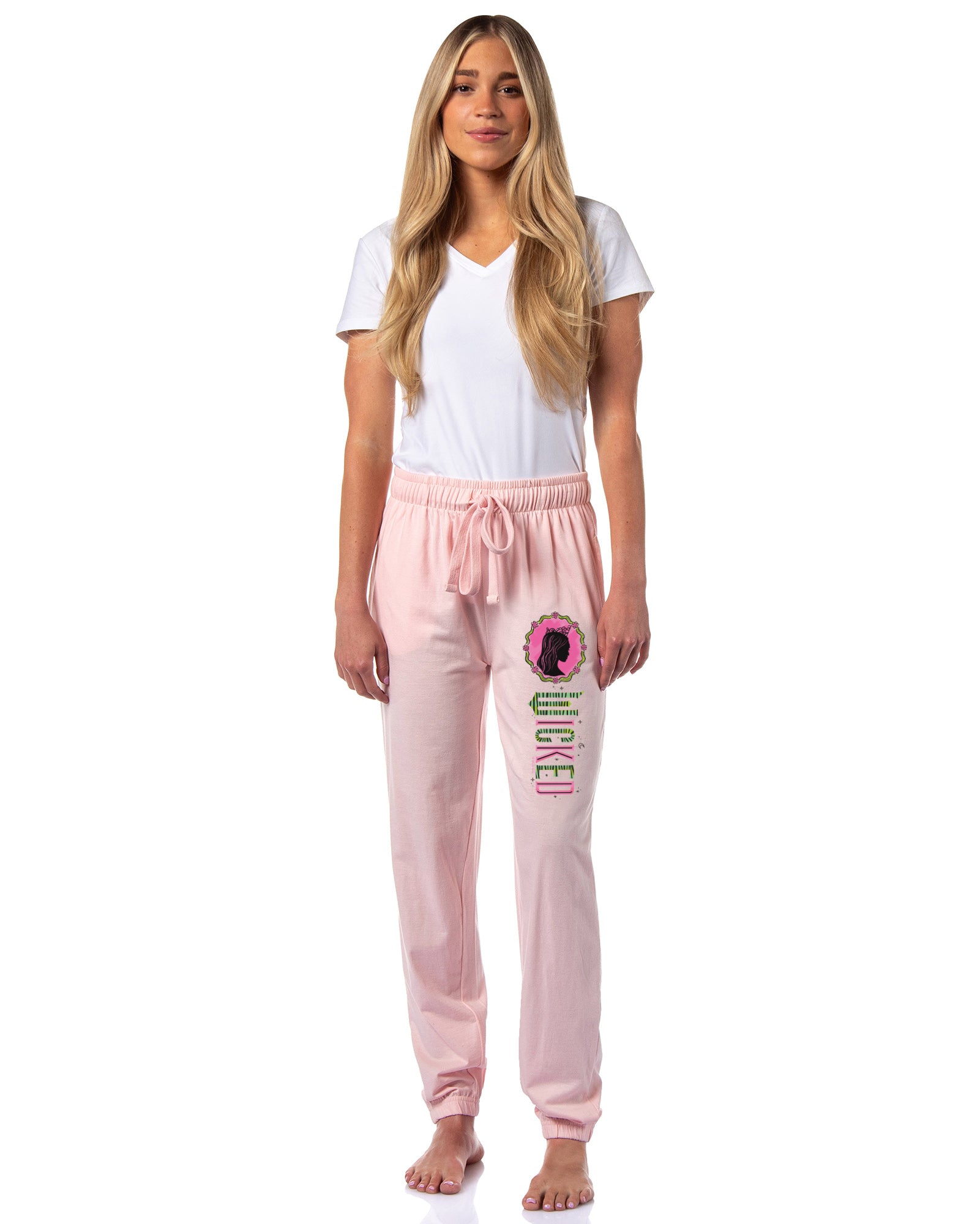 Wicked Women's Movie Film Glinda Face Silhouette Logo Pajama Pants For Adults