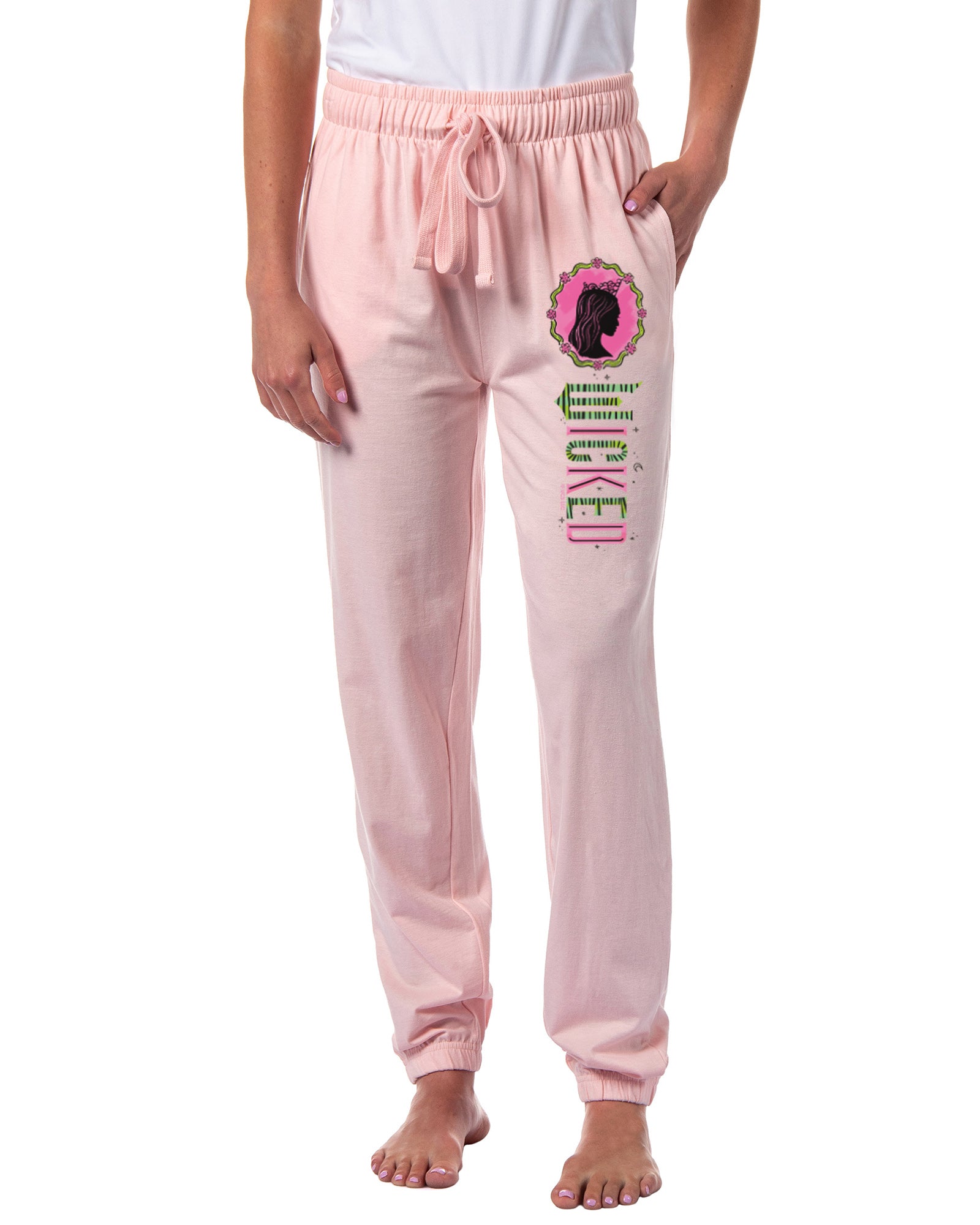 Wicked Women's Movie Film Glinda Face Silhouette Logo Pajama Pants For Adults
