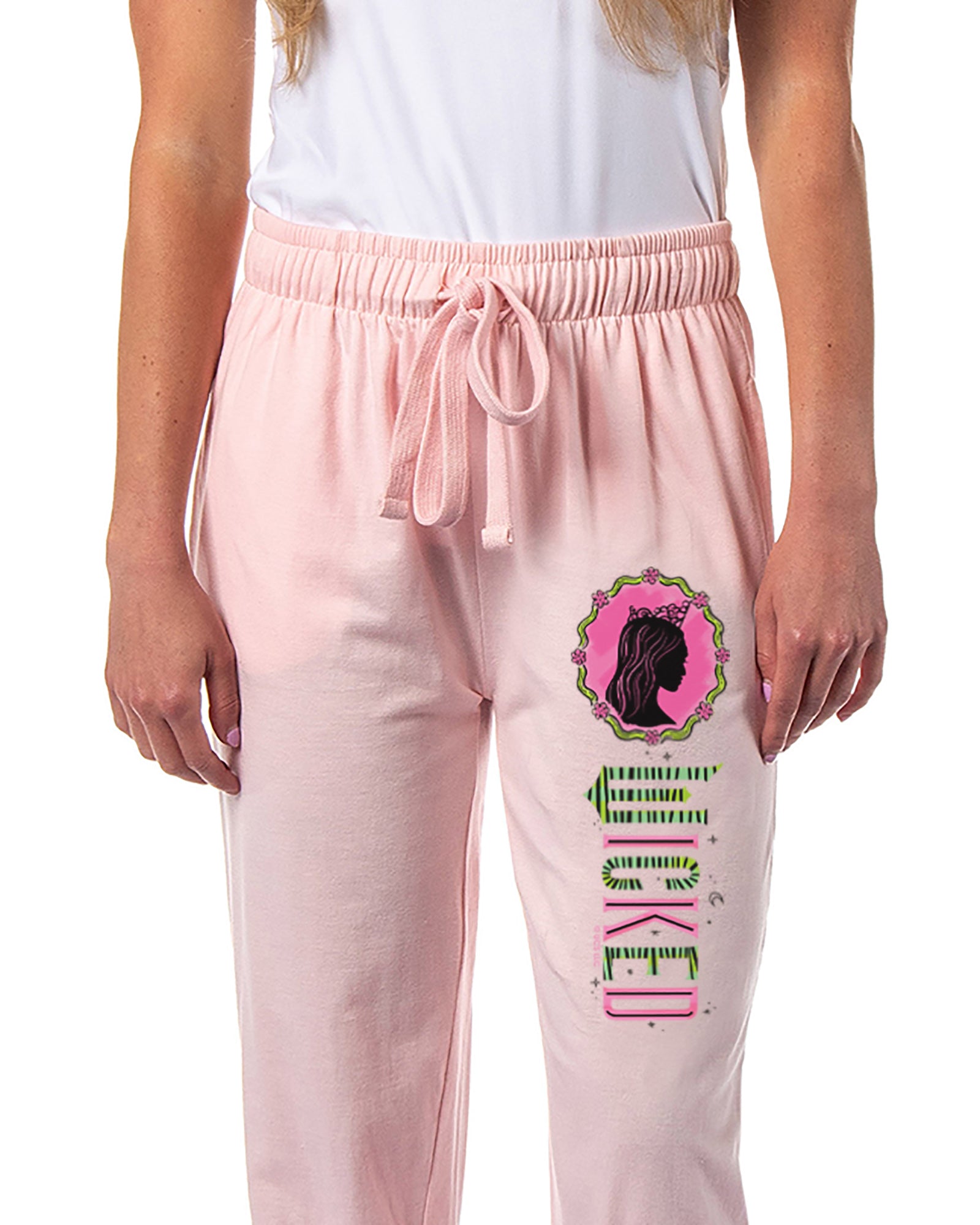 Wicked Women's Movie Film Glinda Face Silhouette Logo Pajama Pants For Adults