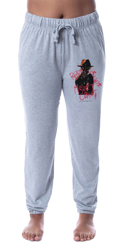 A Nightmare On Elm Street Womens' Freddy Krueger Ready Or Not Here I Come Horror Movie Film Jogger Sleep Pajama Pants