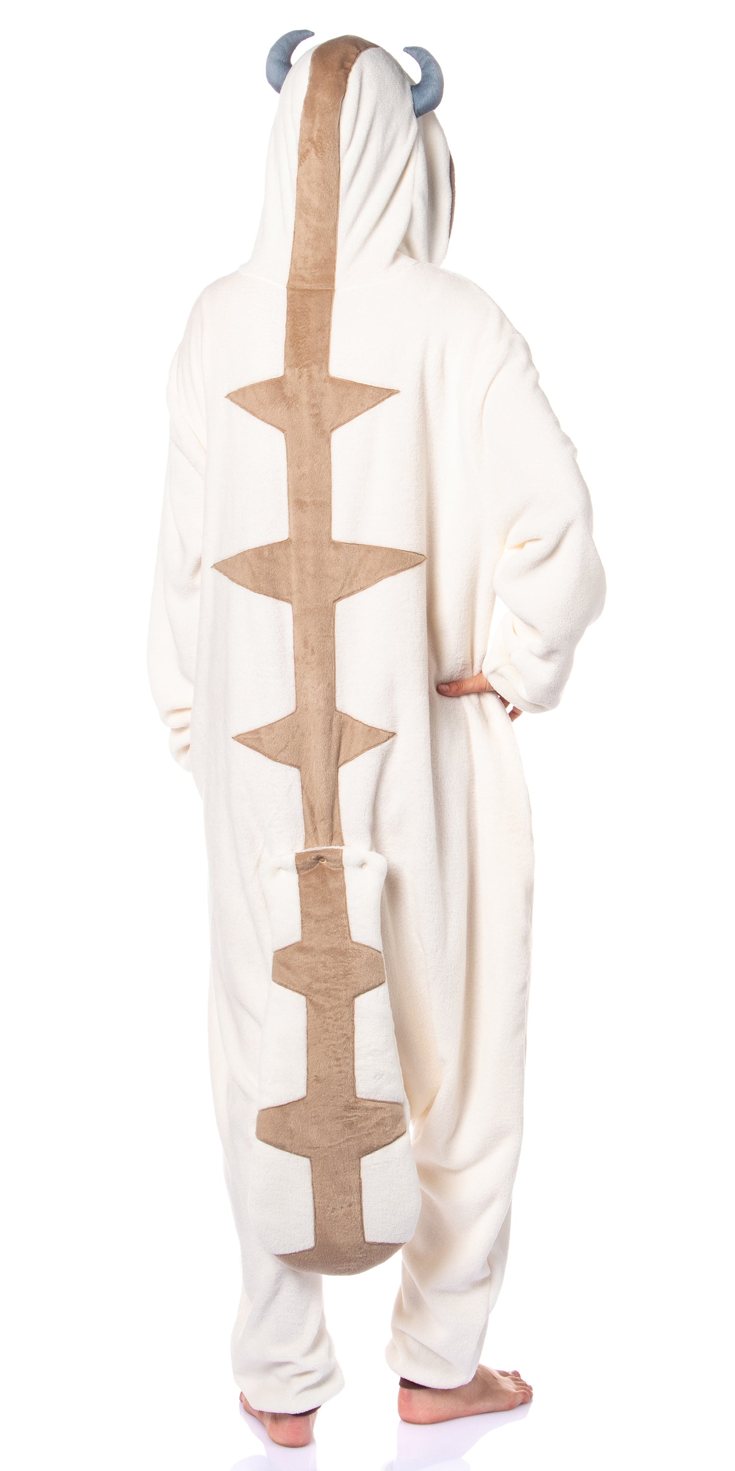 Nickelodeon Mens' Avatar The Last Airbender Appa Hooded Union Suit Costume Sleep Pajama For Adults