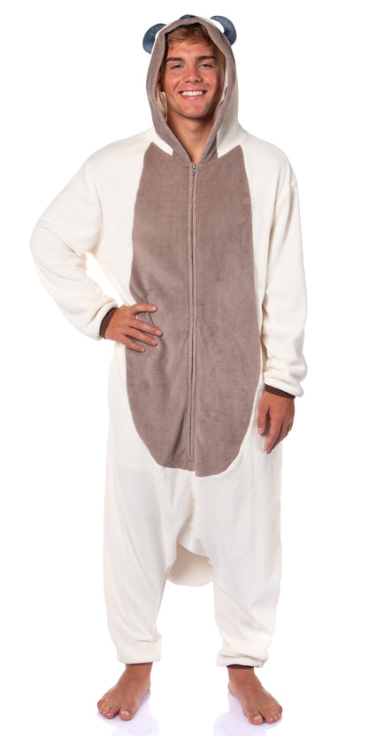 Nickelodeon Mens' Avatar The Last Airbender Appa Hooded Union Suit Costume Sleep Pajama For Adults