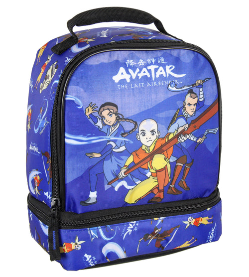 Nickelodeon Avatar The Last Airbender Character Aang Katara Sokka Zuko Cartoon Dual Compartment Lunch Box Bag