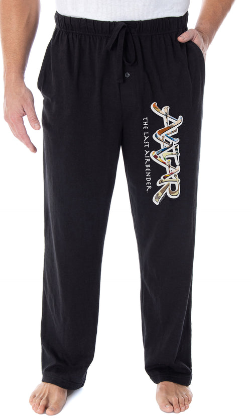 Men's Avatar The Last Airbender Pajama Pants Characters In Logo Sleep Lounge Pants