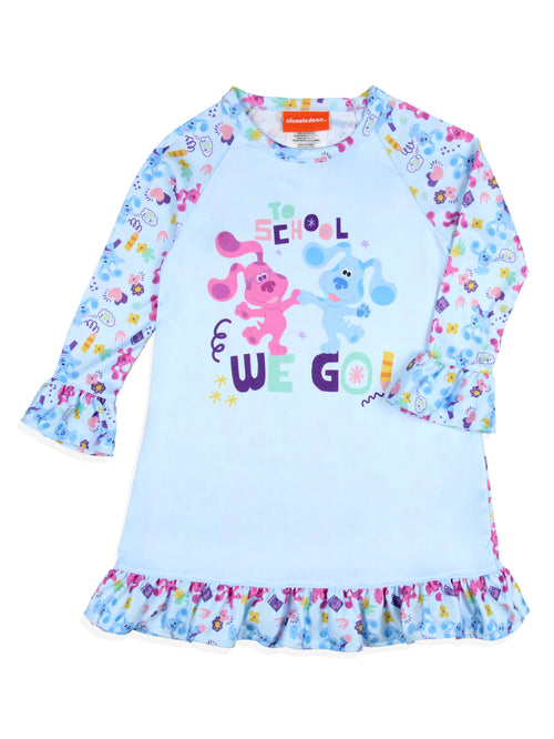 Nickelodeon Toddler Girls' Blue's Clues School Sleep Pajama Dress Nightgown