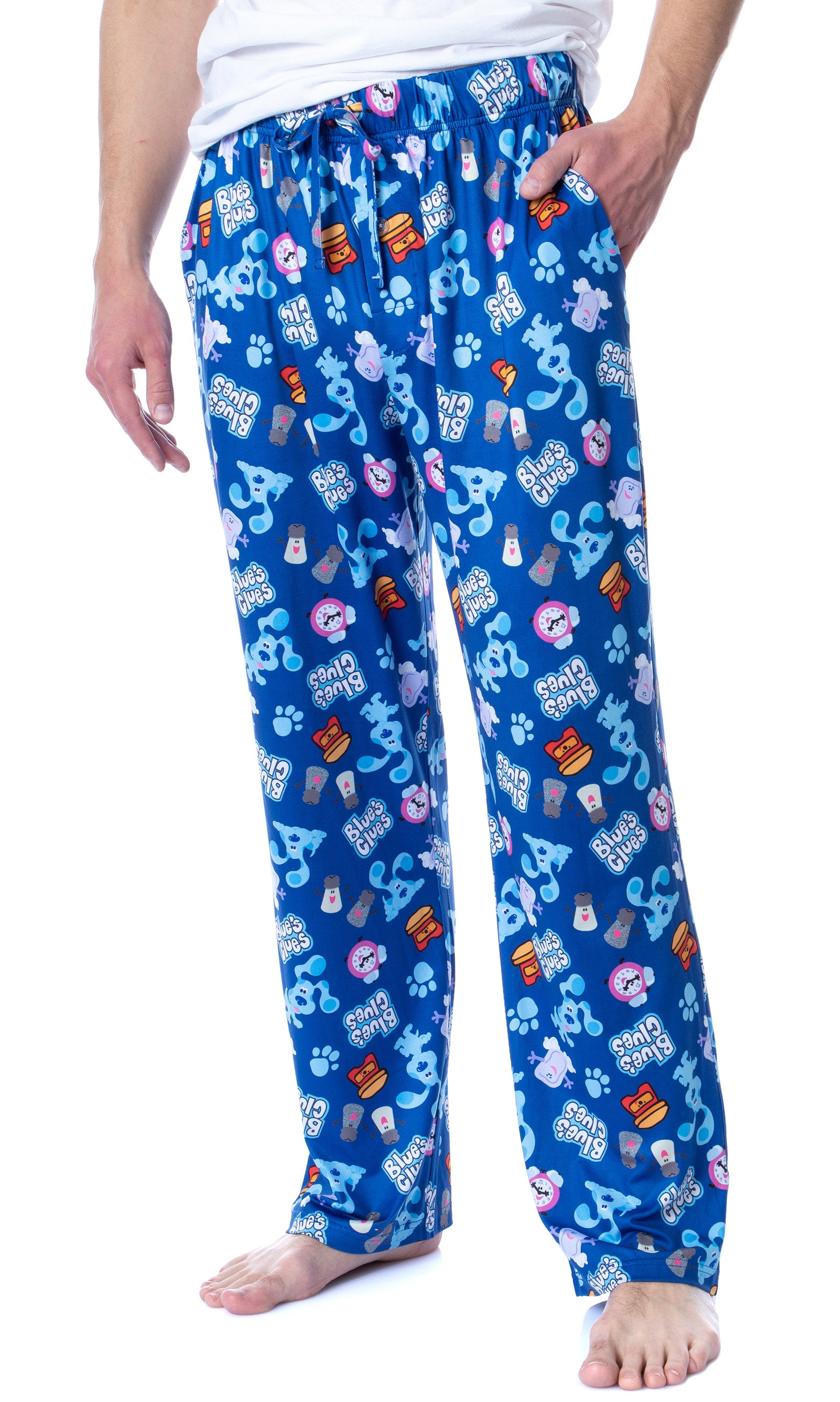 Nickelodeon Mens' Blue's Clues  Tossed Print Sleep Pajama Pants
