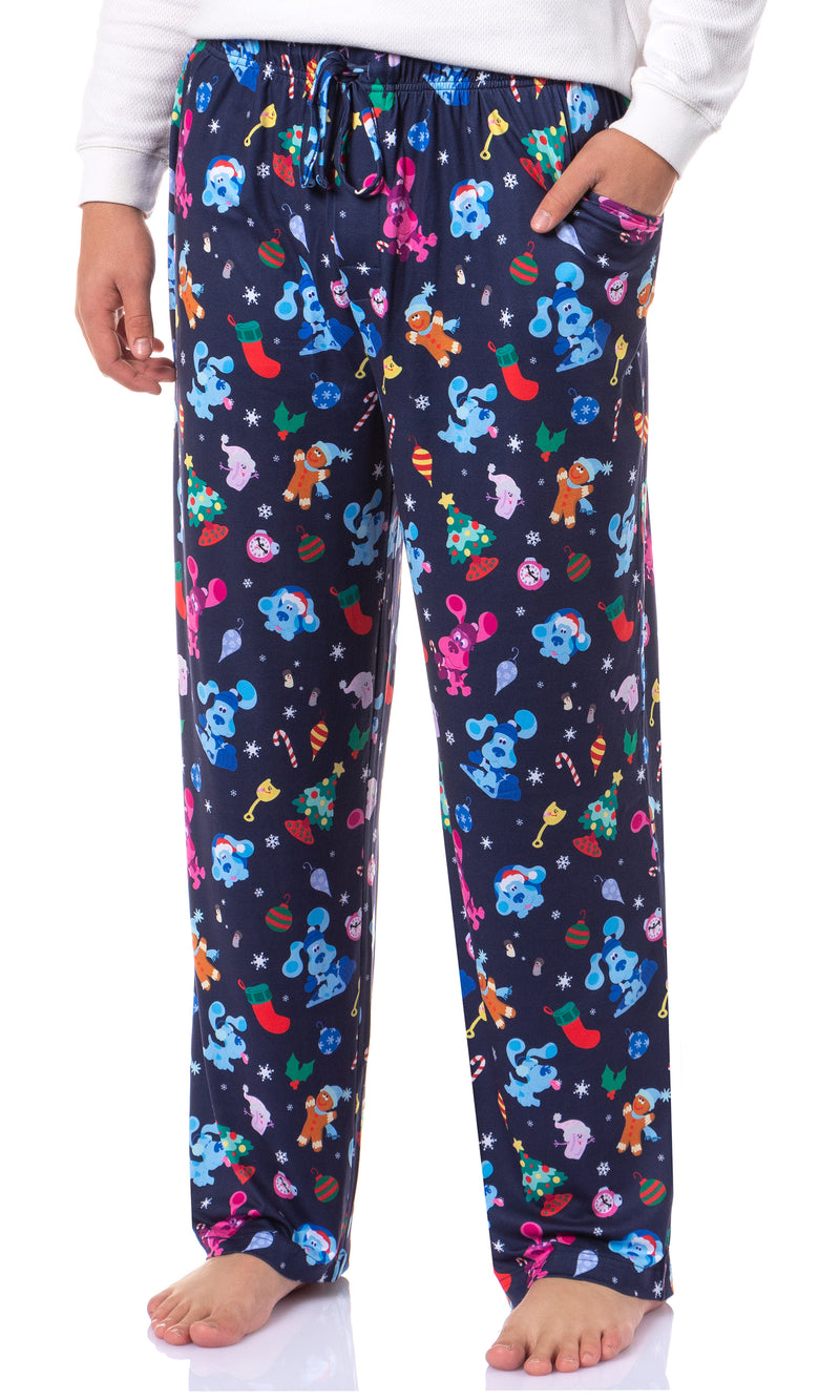 Blue's Clues Men's Christmas Sleep Tossed Print Pajama Pants For Adults