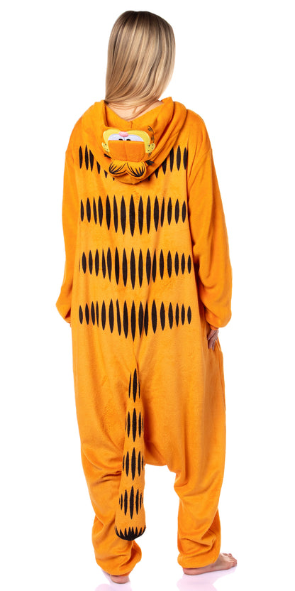 Garfield Mens' Character Hooded Union Suit Costume Sleep Pajama For Adults