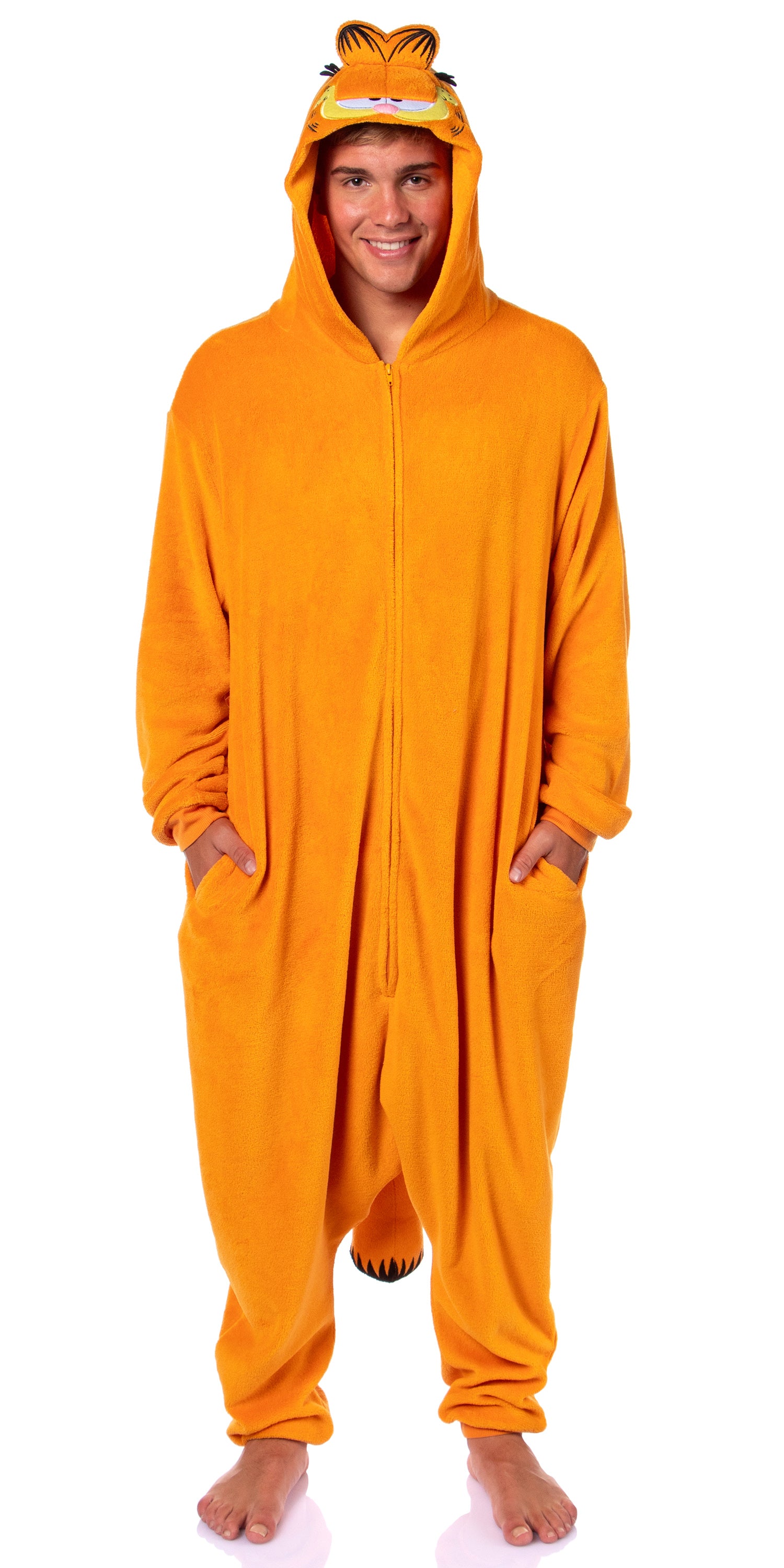 Garfield Mens' Character Hooded Union Suit Costume Kigurumi Pajama