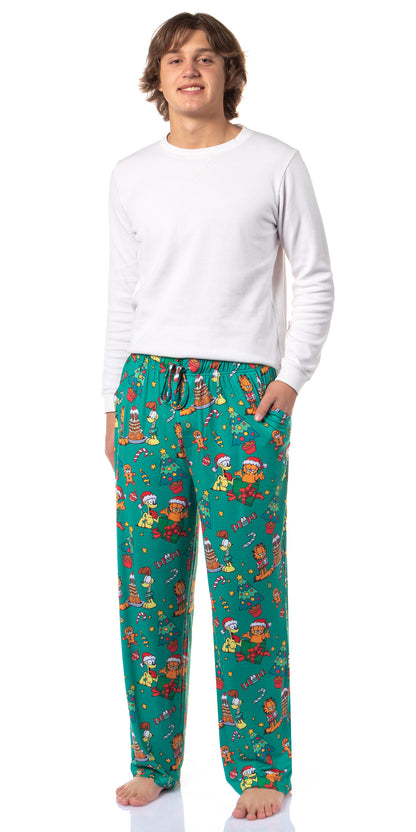 Garfield Comic Men's Christmas Sleep Tossed Print Pajama Pants For Adults (S)