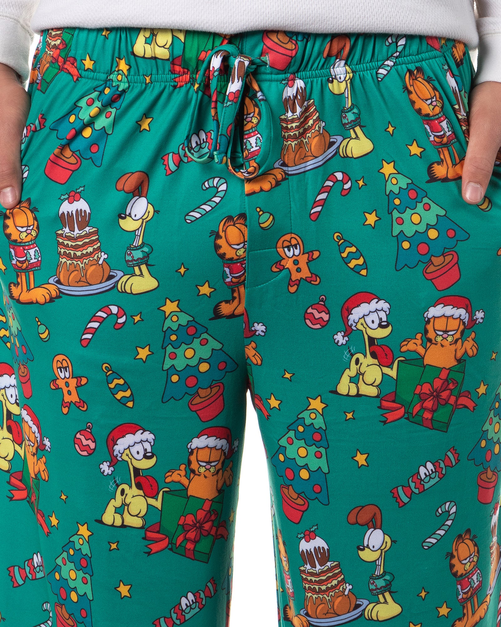 Garfield Comic Men's Christmas Sleep Tossed Print Pajama Pants For Adults