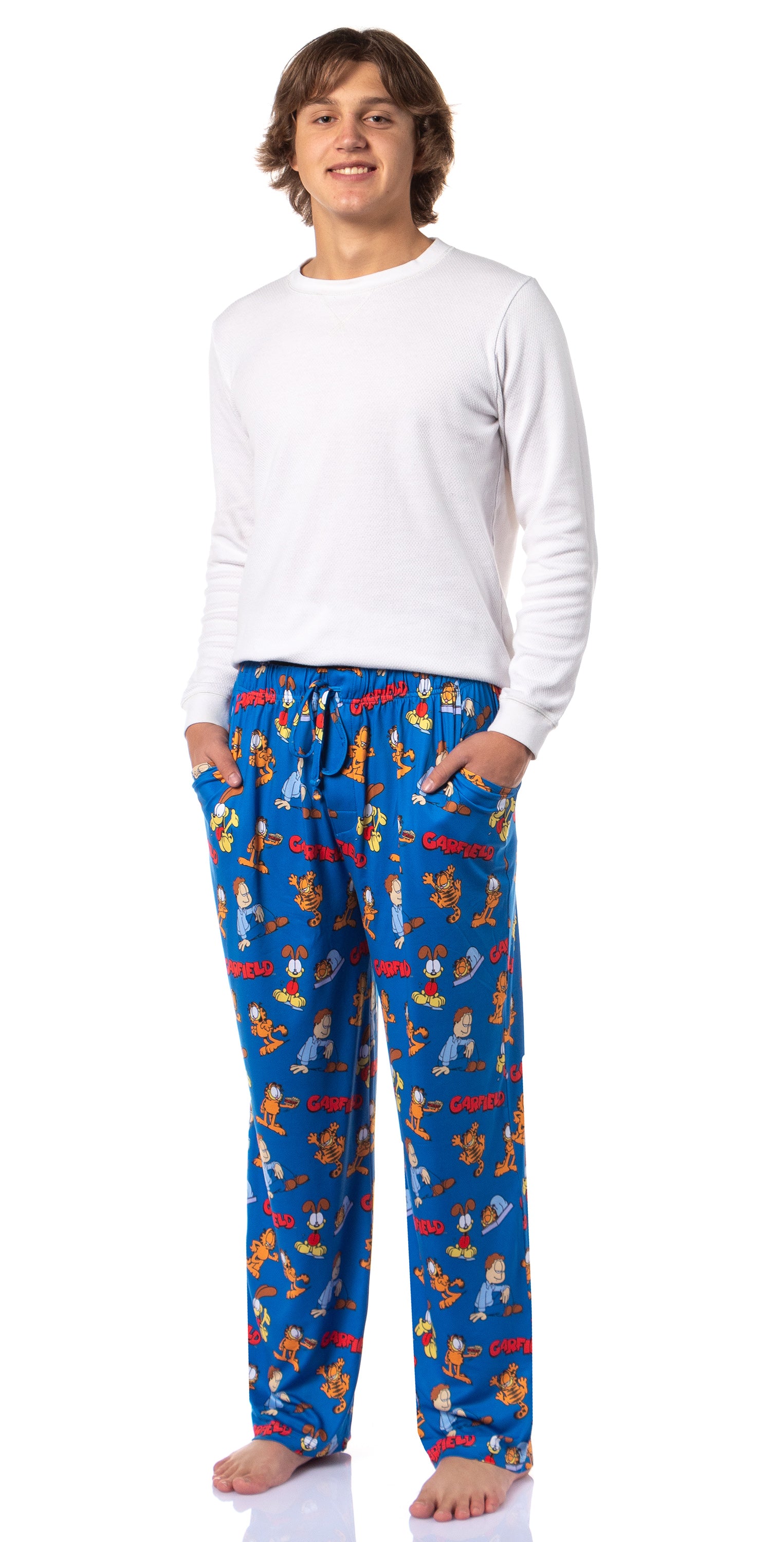 Garfield Comic Men's Odie Jon Sleep Tossed Print Pajama Pants For Adults