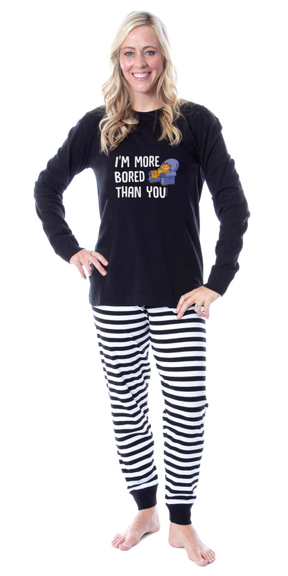 Garfield Comic I'm More Bored Than You Adult Unisex Sleep Pajama Set
