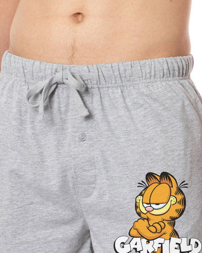 Garfield Comic Mens' Smug Cat Pose Sleep Soft Pajama Shorts For Adults