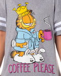 Garfield Comic Women's Coffee Please Nightgown Pajama Shirt Dress For Adults