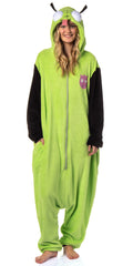 Invader Zim Mens' Gir Hooded Union Suit Character Costume Sleep Pajama For Adults