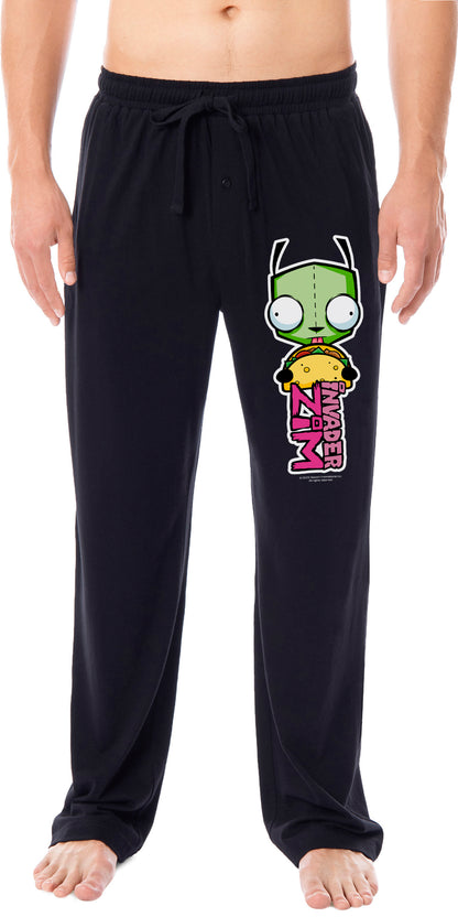 Invader ZIM Men's Gir Title Logo Sleep Lounge Pajama Pants For Adults
