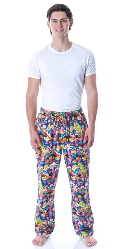 Nickelodeon Men's 90s Cartoon Characters Allover Loungewear Pajama Pants