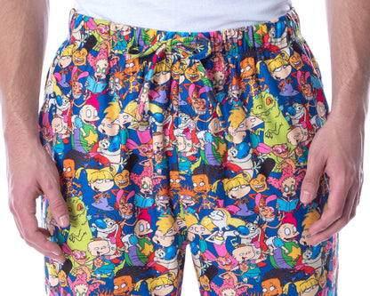 Nickelodeon Men's 90s Cartoon Characters Allover Loungewear Pajama Pants