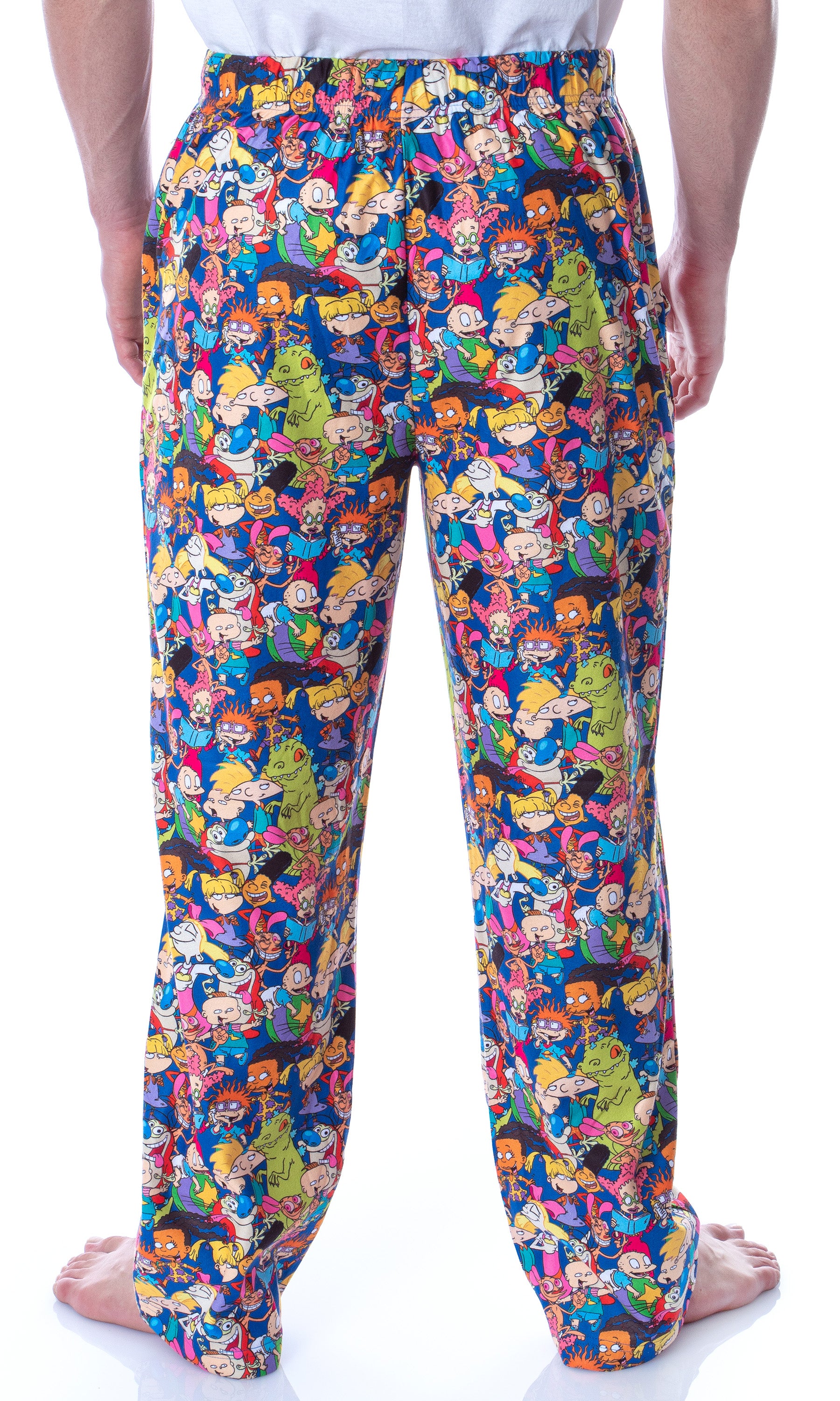 Nickelodeon Men's 90s Cartoon Characters Allover Loungewear Pajama Pants
