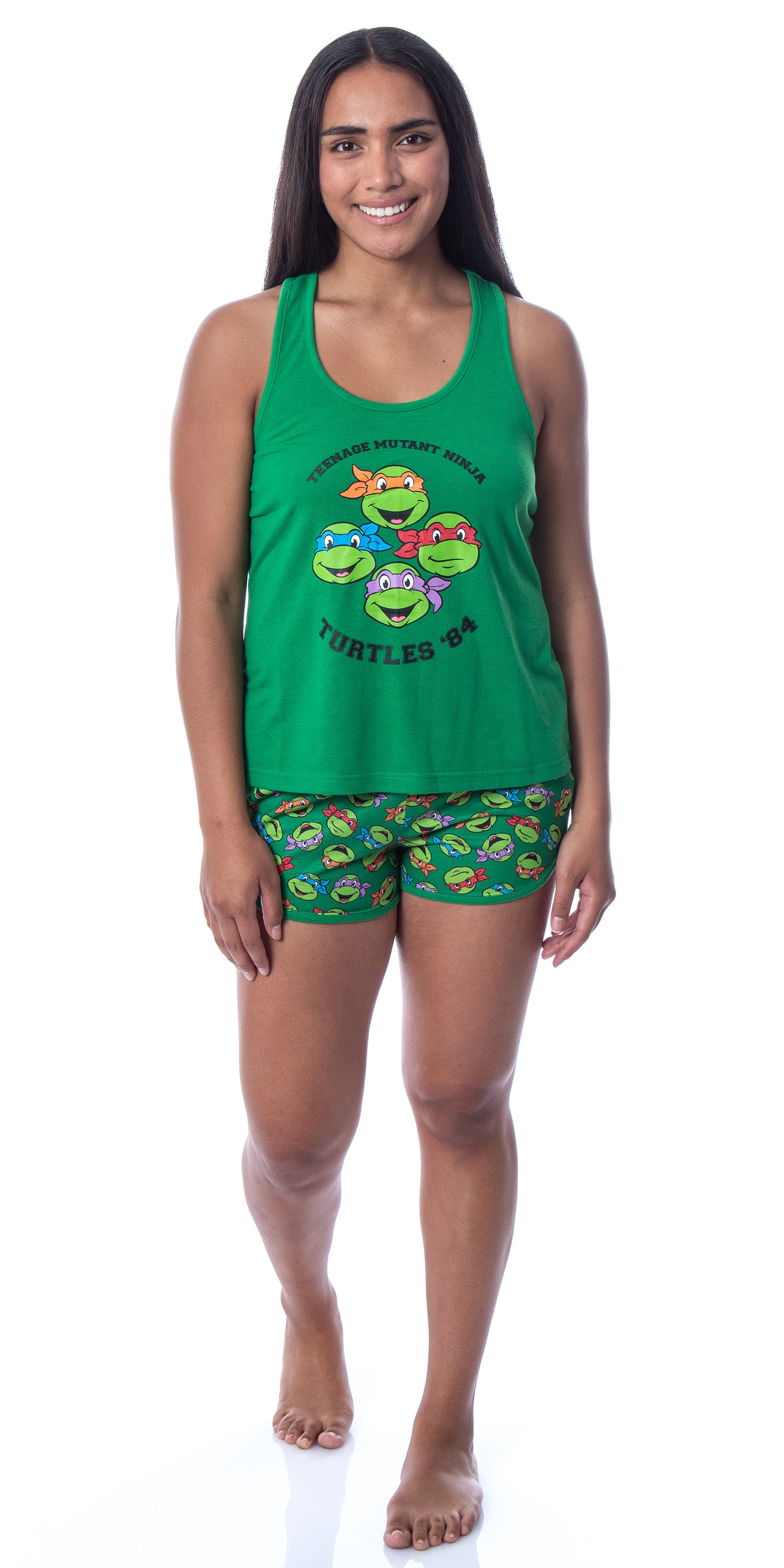 Regular Fit Pajama T-shirt and Shorts - Green/Ninja Turtles - Men