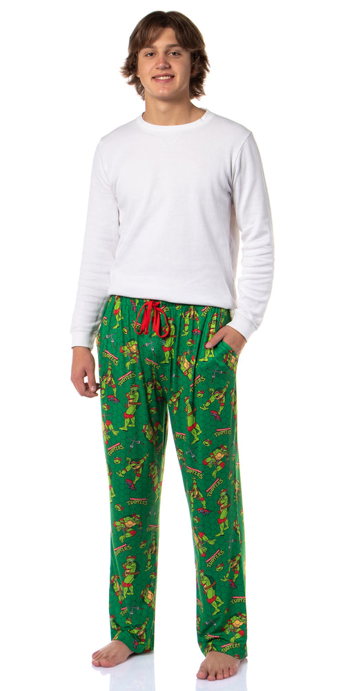 Teenage Mutant Ninja Turtles Men's Tossed Print Sleep Pajama Pants For Adults