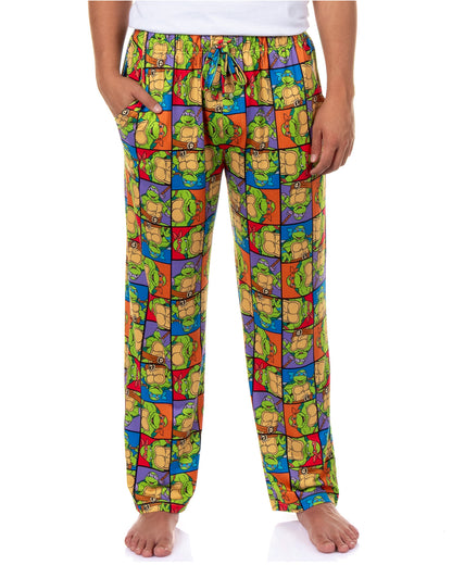 Teenage Mutant Ninja Turtles Pajama Pants Men's Character Grid Sleep Bottoms