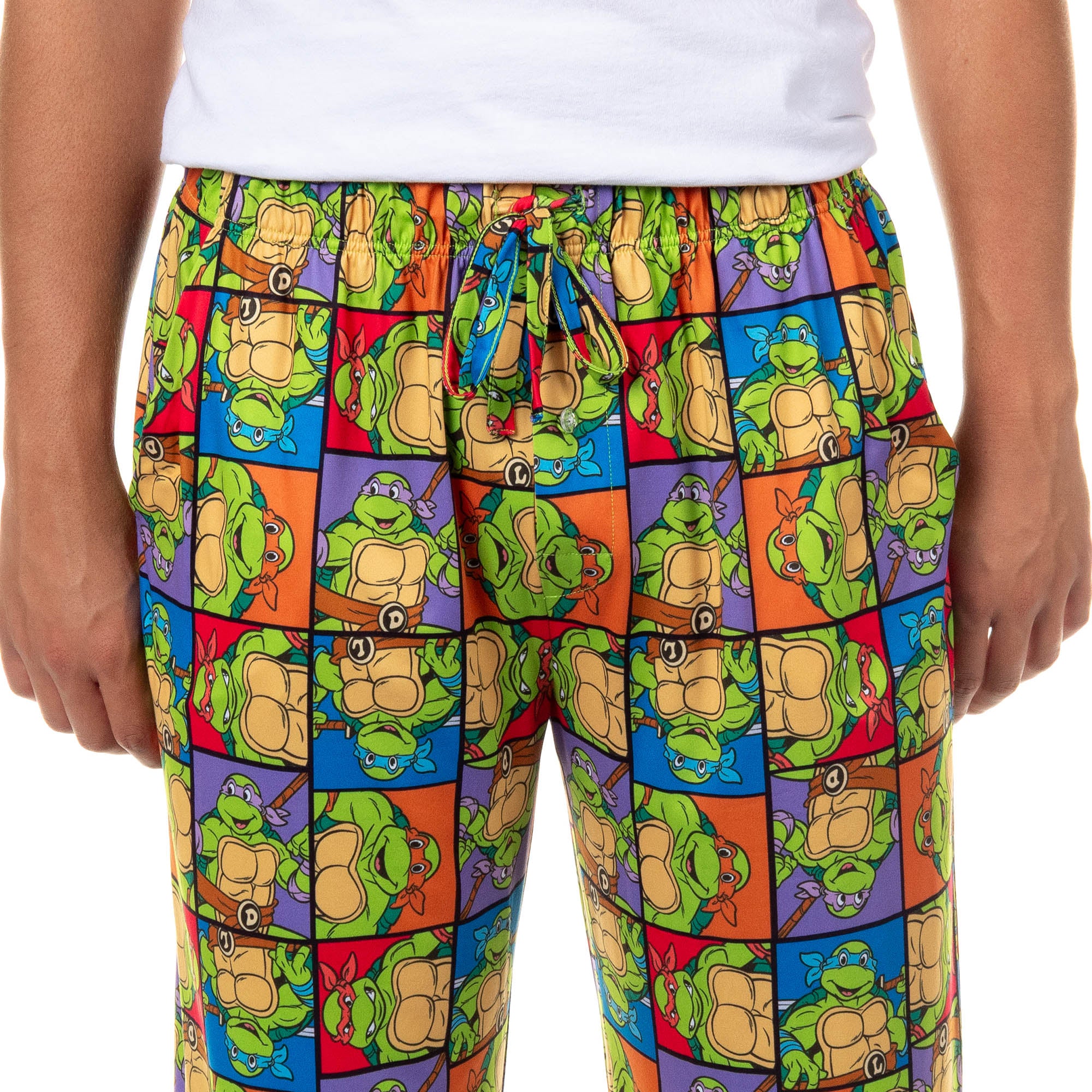 Teenage Mutant Ninja Turtles Pajama Pants Men's Character Grid Sleep Bottoms