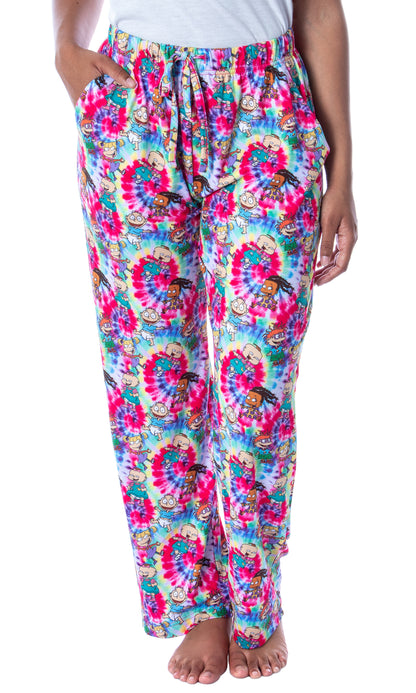 Nickelodeon Womens' Rugrats Cartoon Character Spiral Tie Dye Pajama Pants