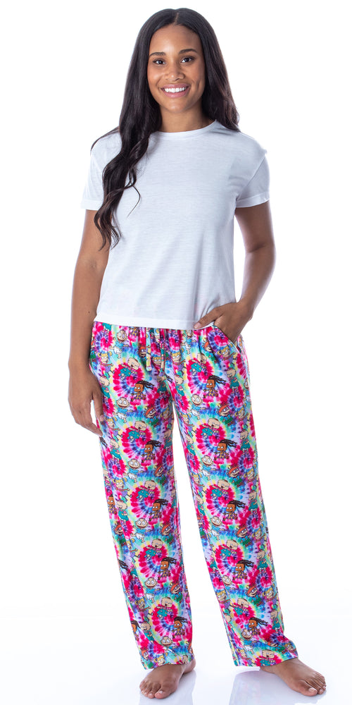 Nickelodeon Womens' Rugrats Cartoon Character Spiral Tie Dye Pajama Pants