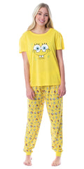 Nickelodeon SpongeBob SquarePants Womens' Faces 2 Piece Jogger Pajama Set