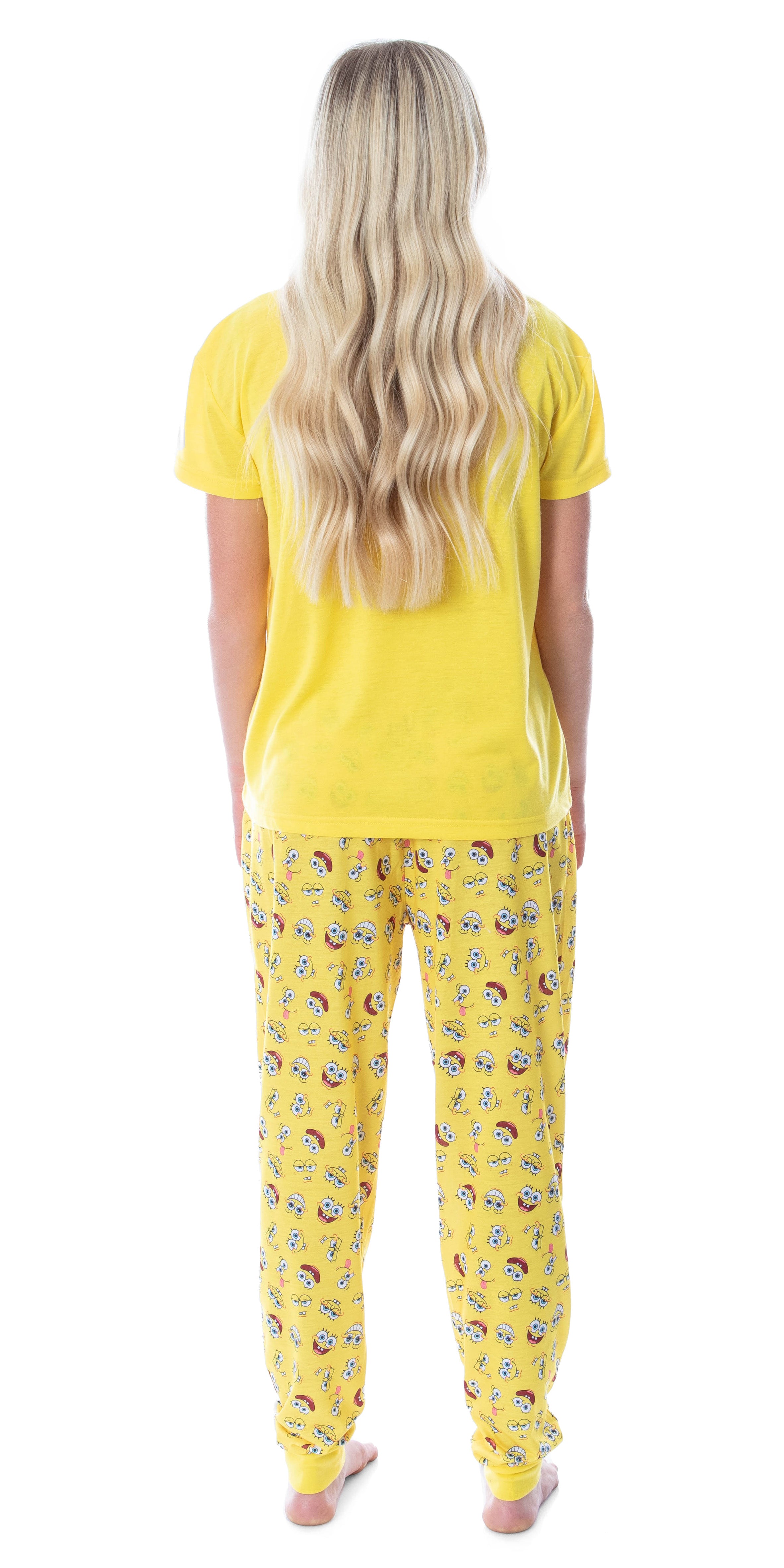 Nickelodeon SpongeBob SquarePants Womens' Faces 2 Piece Jogger Pajama Set
