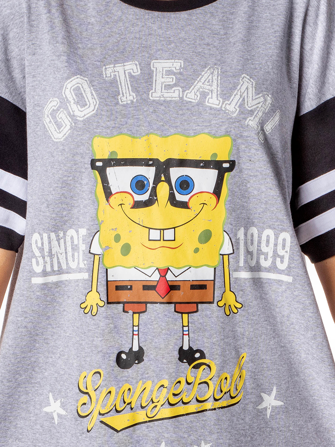 Nickelodeon SpongeBob SquarePants Womens Nightgown Varsity Tee Night Shirt Nightgown (X-Small)