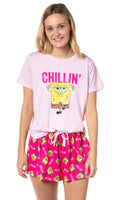 Nickelodeon SpongeBob SquarePants Womens' Chillin' Sleep Pajama Set Shorts