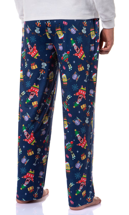 SpongeBob SquarePants Men's Christmas Sleep Tossed Print Pajama Pants