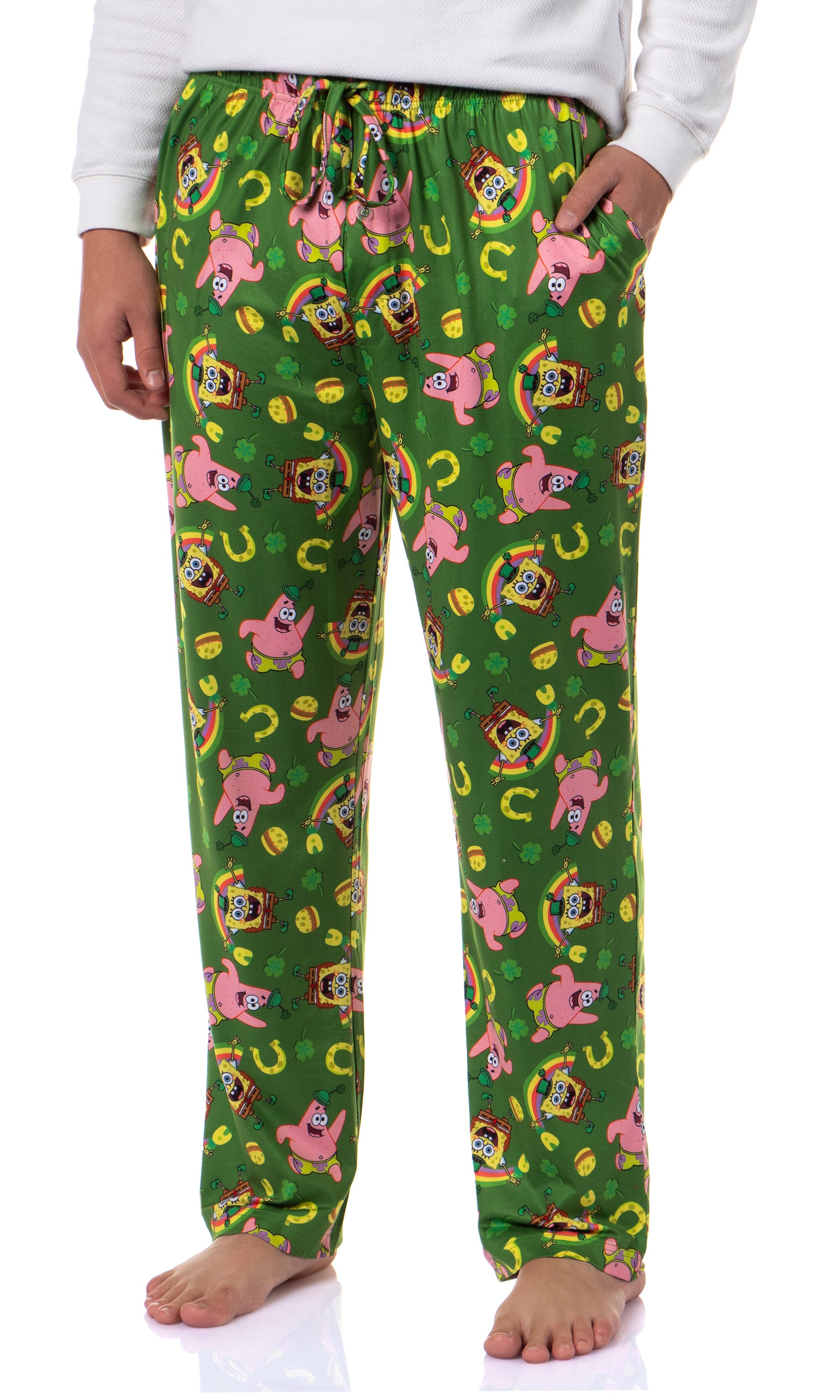 SpongeBob SquarePants Men's Patrick's Day Tossed Print Pajama Pants