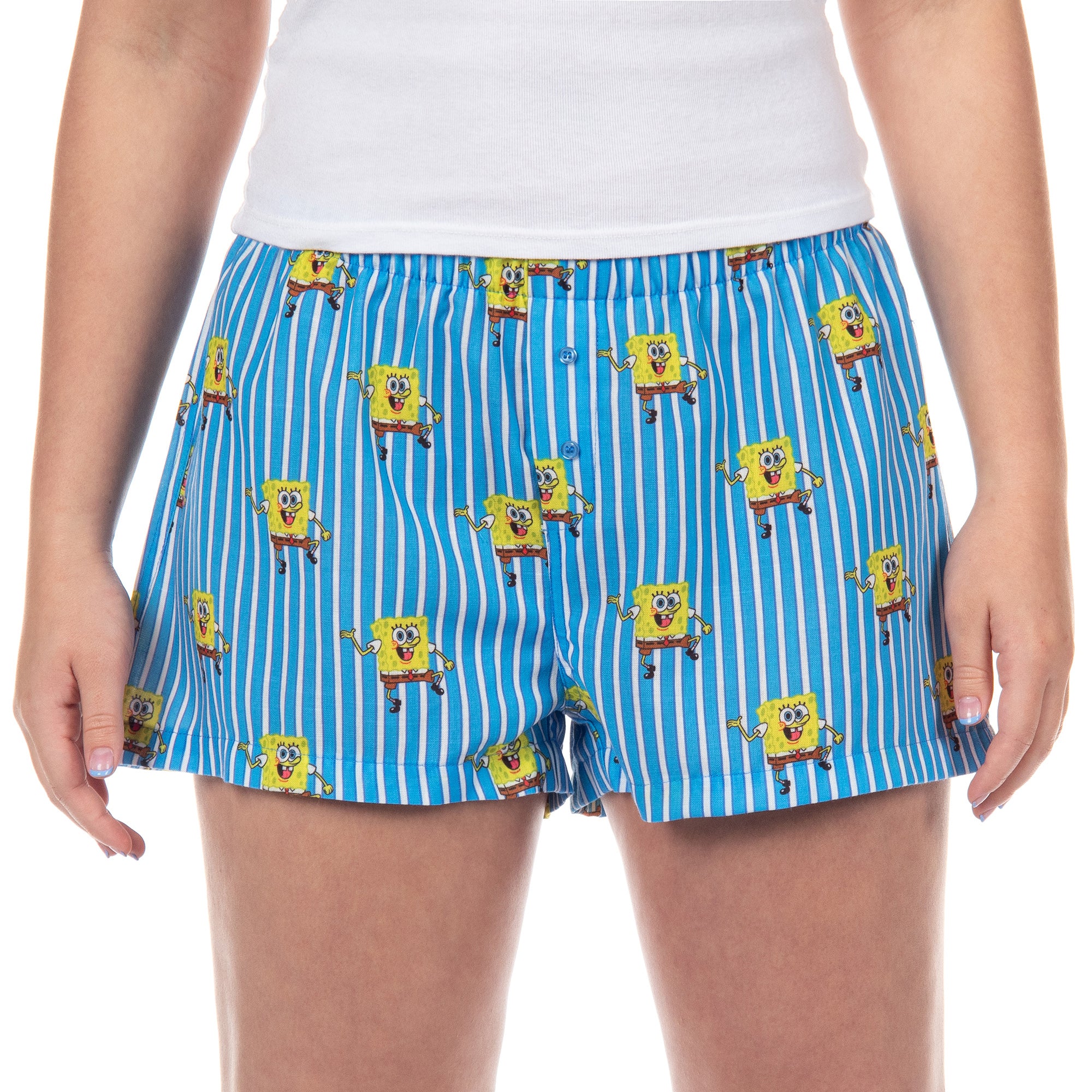 SpongeBob SquarePants PJs Women's Striped Lounge Pajama Shorts