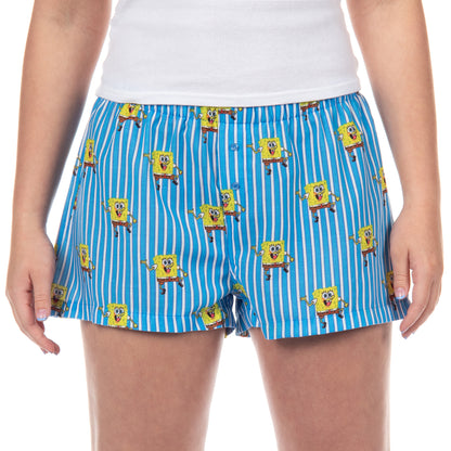 SpongeBob SquarePants PJs Women's Striped Lounge Pajama Shorts
