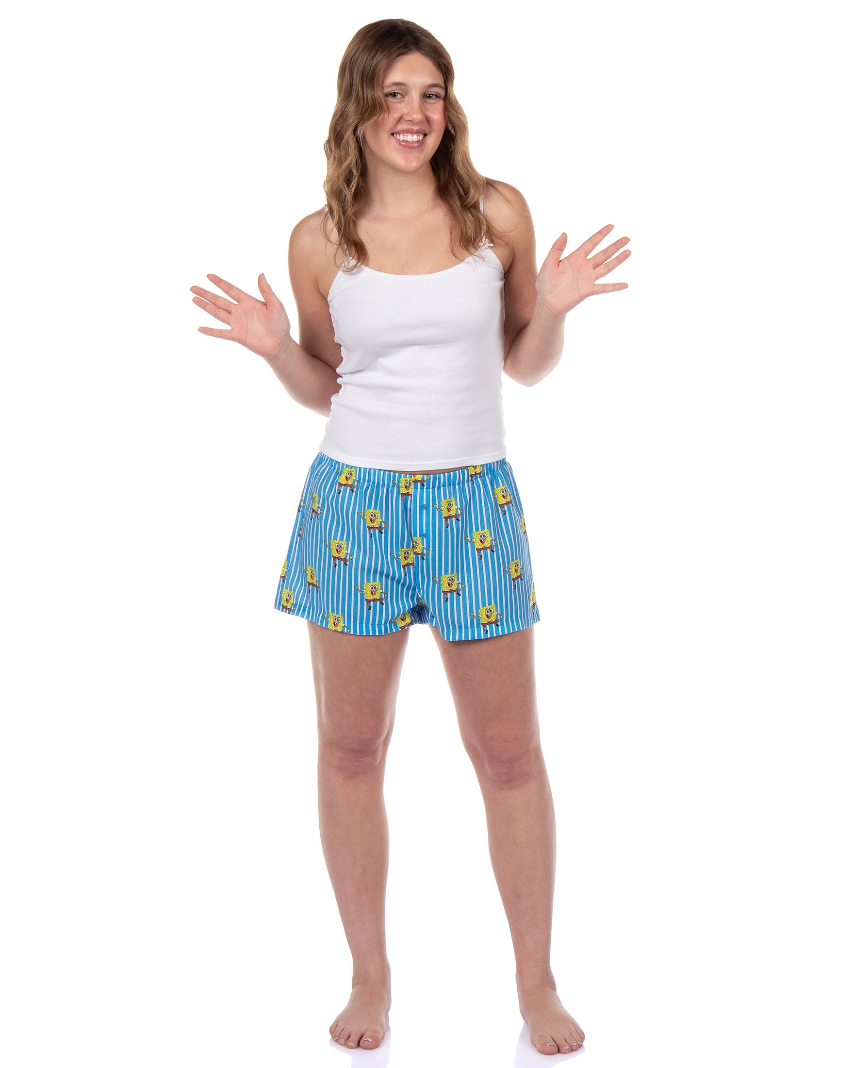 SpongeBob SquarePants PJs Women's Striped Lounge Pajama Shorts
