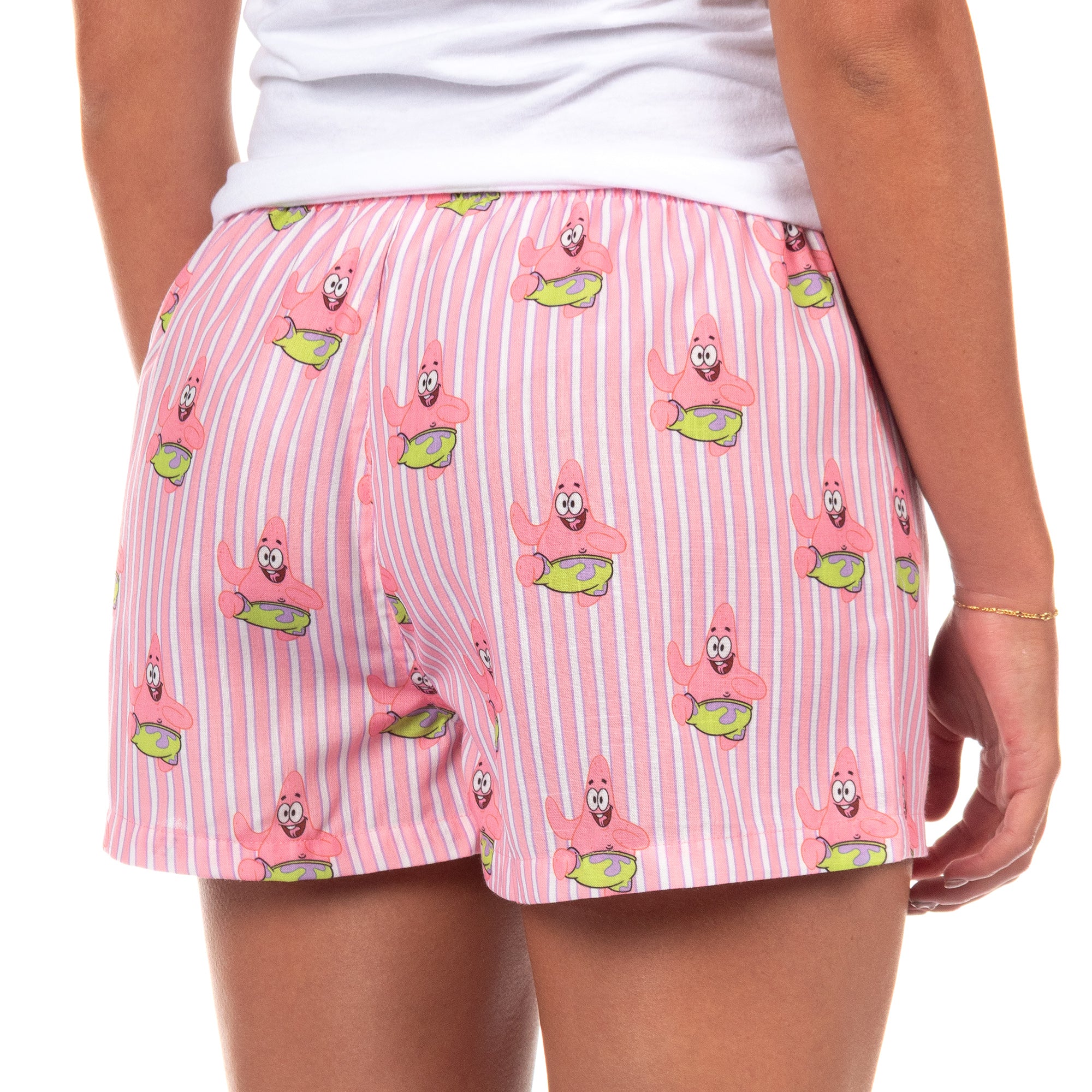 SpongeBob SquarePants Women's Patrick Star Striped Pajama Boxer Shorts
