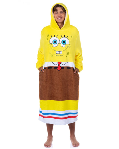 SpongeBob SquarePants Costume Adult Fleece Oversized Blanket Hoodie Pajama