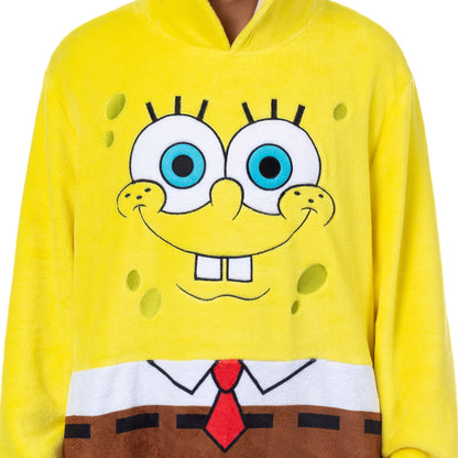 SpongeBob SquarePants Costume Adult Fleece Oversized Blanket Hoodie Pajama
