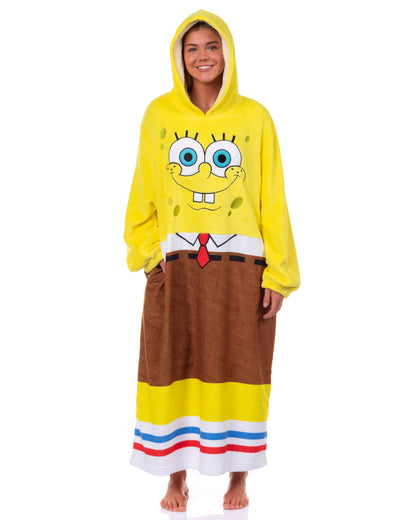 SpongeBob SquarePants Costume Adult Fleece Oversized Blanket Hoodie Pajama