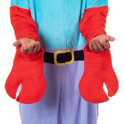 SpongeBob Mr. Krabs Men's Kigurumi Union Suit Hooded Costume Pajama (2XL/3XL)