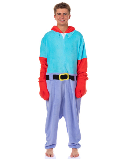 SpongeBob Mr. Krabs Men's Kigurumi Union Suit Hooded Costume Pajama (S/M)