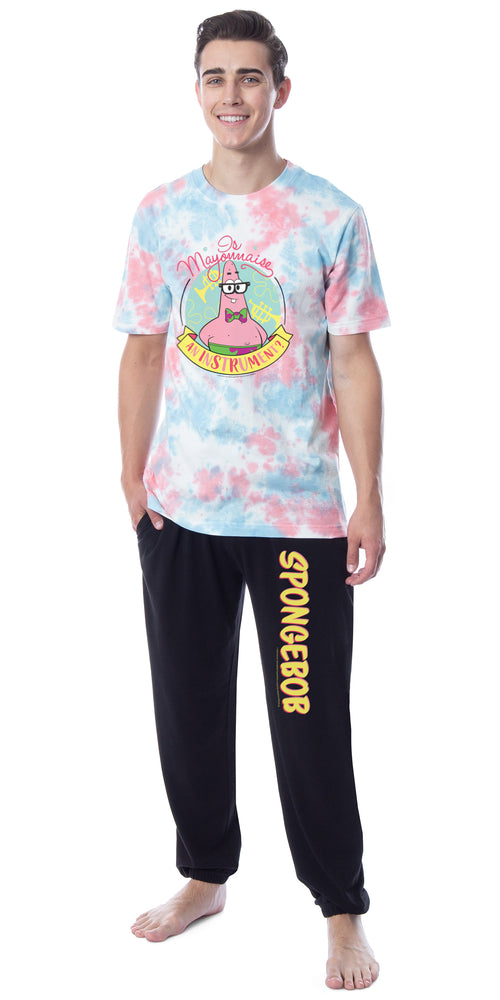 SpongeBob SquarePants Mens' Patrick Tie-Dye Funny Jogger Sleep Pajama Set