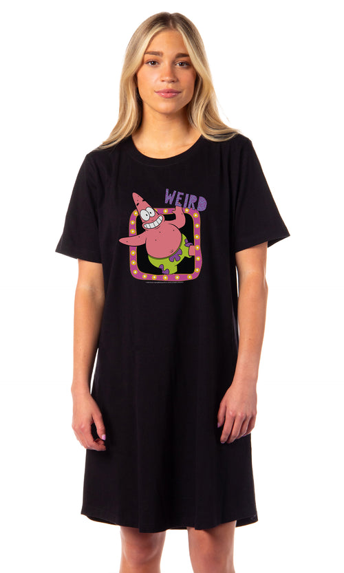 SpongeBob SquarePants Women's Patrick Star Weird Pajama Dorm Sleep Shirt Nightgown (X-Large)