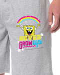 SpongeBob SquarePants Mens' Never Grow Up Sleep Lounge Pajama Shorts