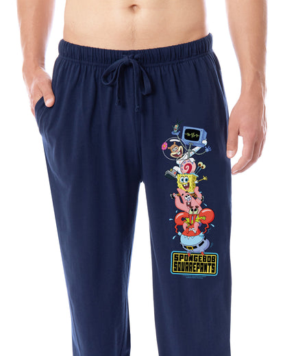 SpongeBob SquarePants Men's Friends Stack Sleep Lounge Pajama Pants