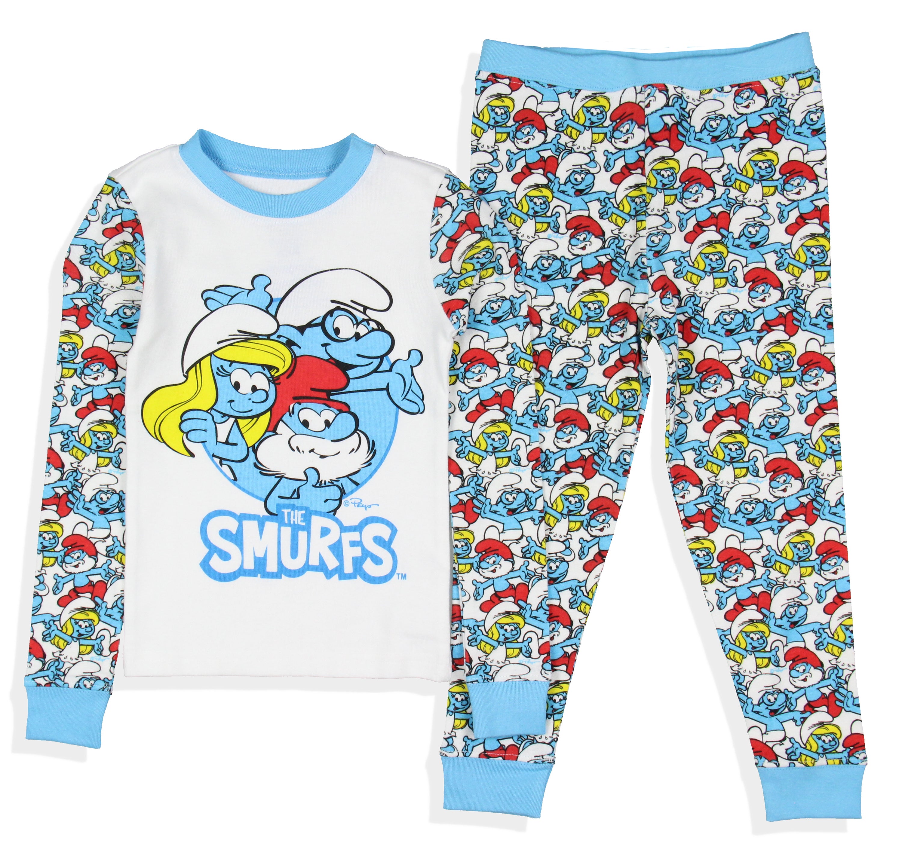 The Smurfs Toddler Kids Smurfette Papa Smurf Brainy Smurf Pajama Set